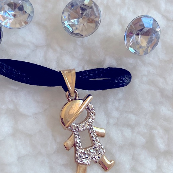 14K Yellow & White Gold Quarter Pint LOVE Boy 👦🏻⭐️ - Picture 5 of 6